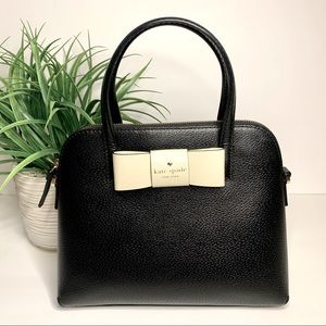 Kate Spade New York - Matthews Street Maise Satchel Purse - Black With Cream Bow